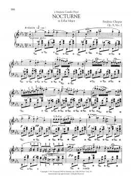 page one of Nocturne in E-flat Major, Op. 9, No. 2 (Piano Solo)