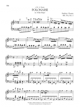 page one of Polonaise in A-flat Major, KK. IVa, No. 2 (Piano Solo)