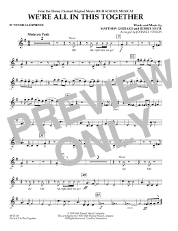 page one of We're All In This Together (from High School Musical) - Bb Tenor Saxophone (Concert Band)