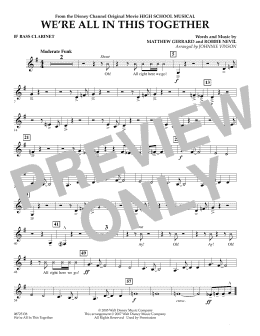 page one of We're All In This Together (from High School Musical) - Bb Bass Clarinet (Concert Band)