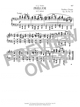 page one of Prelude In C Minor, Op. 28, No. 20 (Piano Solo)