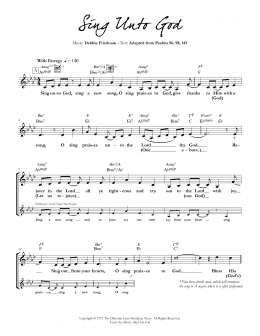 page one of Sing Unto God (Lead Sheet / Fake Book)