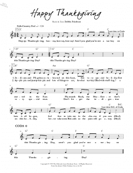 page one of Happy Thanksgiving (Lead Sheet / Fake Book)