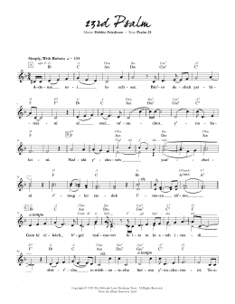 page one of 23rd Psalm (Lead Sheet / Fake Book)