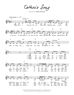page one of Esther's Song (Lead Sheet / Fake Book)