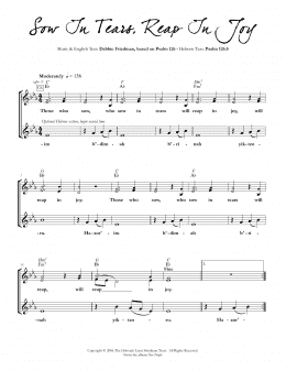 page one of Sow In Tears, Reap In Joy (Lead Sheet / Fake Book)