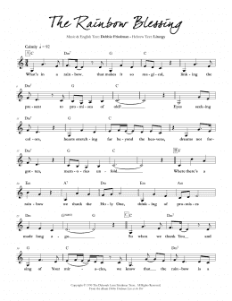 page one of The Rainbow Blessing (Lead Sheet / Fake Book)