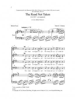 page one of The Road Not Taken (SATB Choir)
