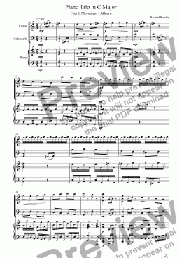 page one of C Major Piano Trio - Fourth Movement