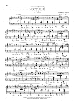 page one of Nocturne in F minor, Op. 55, No. 1 (Piano Solo)