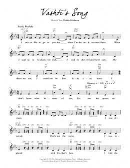 page one of Vashti's Song (Lead Sheet / Fake Book)