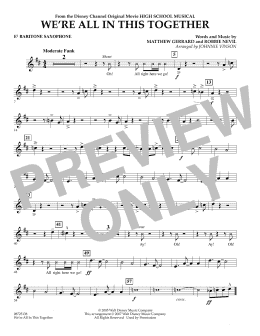 page one of We're All In This Together (from High School Musical) - Eb Baritone Saxophone (Concert Band)