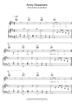 page one of Army Dreamers (Piano, Vocal & Guitar Chords)