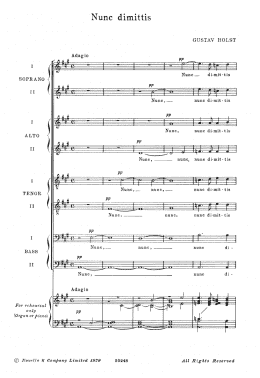 page one of Nunc Dimittis (Piano, Vocal & Guitar Chords)
