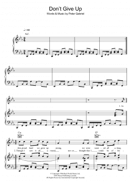 page one of Don't Give Up (feat. Kate Bush) (Piano, Vocal & Guitar Chords)