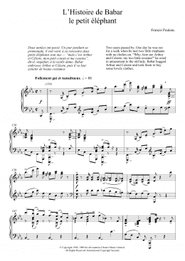 page one of L'Histoire De Babar (Piano Solo)