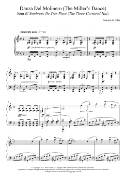 page one of Danza Del Molinero (The Miller's Dance) (From El Sombrero De Tres Picos (The Three-Cornered Hat) (Piano Solo)