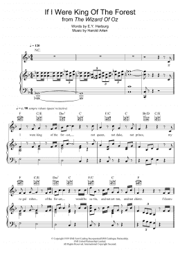 page one of If I Were The King Of The Forest (from 'The Wizard Of Oz') (Piano, Vocal & Guitar Chords)
