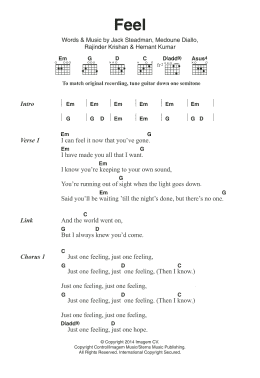 page one of Feel (Guitar Chords/Lyrics)