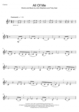 page one of All Of Me (Clarinet Solo)