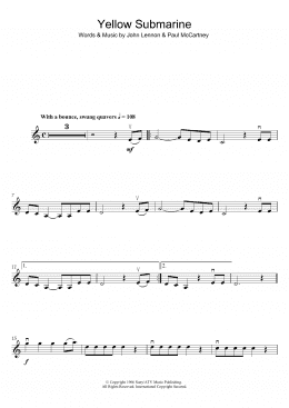 page one of Yellow Submarine (Violin Solo)