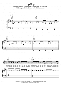 page one of Up and Up (Piano, Vocal & Guitar Chords)