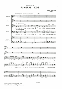 page one of Funeral Ikos (SATB Choir)