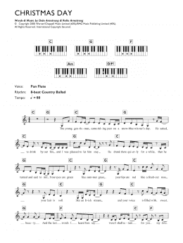 page one of Christmas Day (Piano Chords/Lyrics)