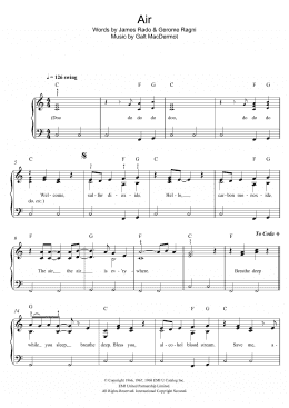 page one of Air (from Hair) (Easy Piano)