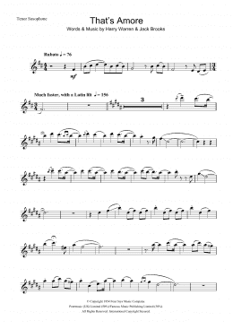 page one of That's Amore (That's Love) (Tenor Sax Solo)