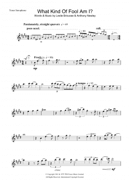 page one of What Kind Of Fool Am I (Tenor Sax Solo)