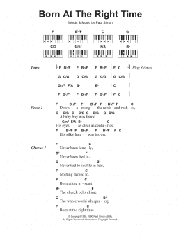 page one of Born At The Right Time (Piano Chords/Lyrics)
