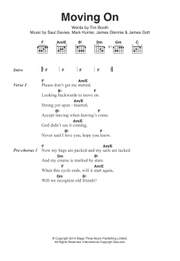 page one of Moving On (Guitar Chords/Lyrics)