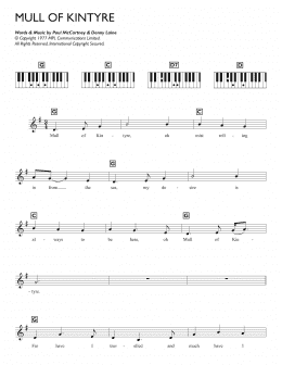 page one of Mull Of Kintyre (Piano Chords/Lyrics)