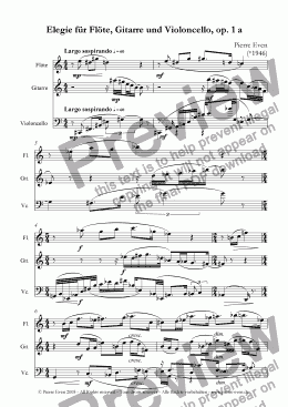 page one of Elegie - for Flute, Guitar and Cello, op. 1 a