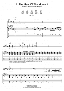 page one of In The Heat Of The Moment (Guitar Tab)