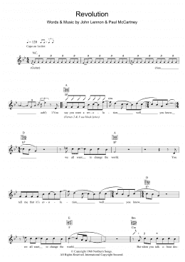 page one of Revolution (Lead Sheet / Fake Book)