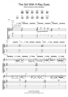 page one of The Girl With X-Ray Eyes (Guitar Tab)