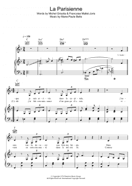 page one of La Parisienne (Piano, Vocal & Guitar Chords)