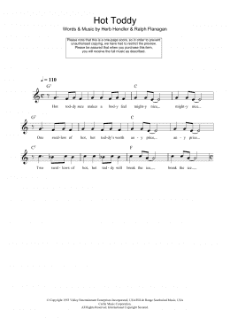 page one of Hot Toddy (Lead Sheet / Fake Book)