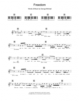 page one of Freedom '90 (Piano Chords/Lyrics)