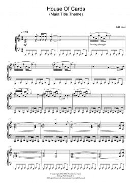 page one of House Of Cards (Main Title Theme) (Piano Solo)