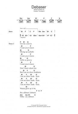 page one of Debaser (Guitar Chords/Lyrics)