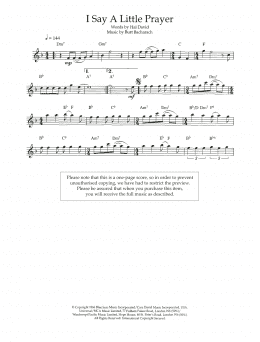 page one of I Say A Little Prayer (Flute Solo)