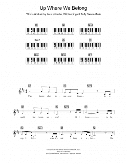page one of Up Where We Belong (from An Officer And A Gentleman) (Piano Chords/Lyrics)