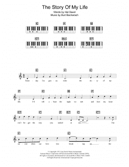 page one of The Story Of My Life (Piano Chords/Lyrics)