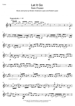 page one of Let It Go (from Frozen) (Violin Solo)