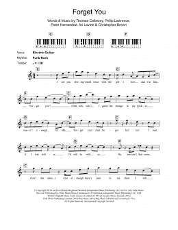 page one of Forget You (Piano Chords/Lyrics)