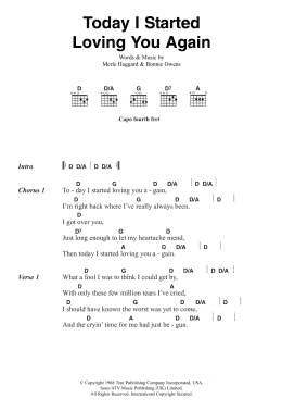 page one of Today I Started Loving You Again (Guitar Chords/Lyrics)