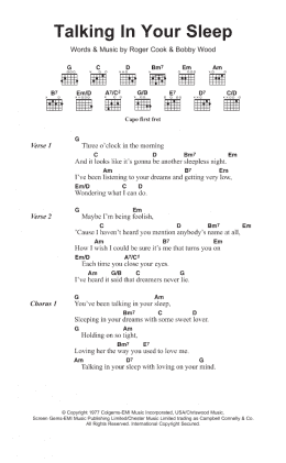 page one of Talking In Your Sleep (Guitar Chords/Lyrics)